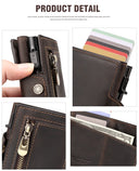 Anti-scan Magnet Credit Card Holder Wallet Genuine Leather
