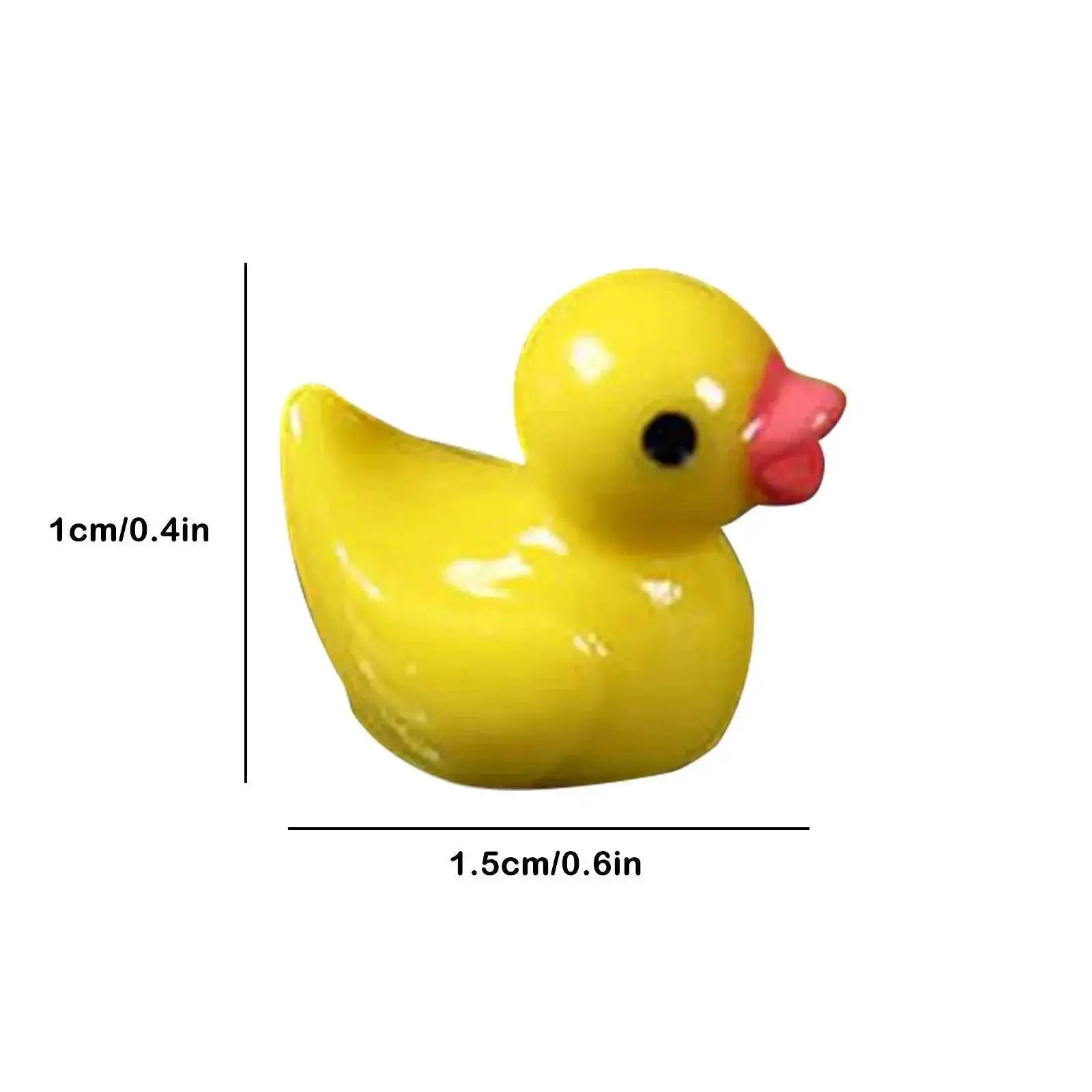 Yellow Duck Miniature Resin Ornaments for Crafts and Gardens
