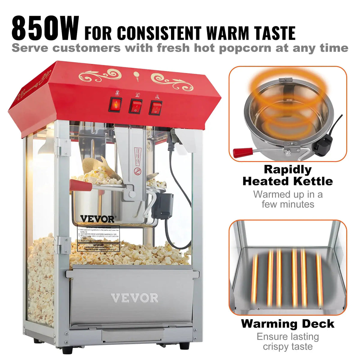 SucceBuy Electric Popcorn Maker Commercial Popper Machine — product view 4