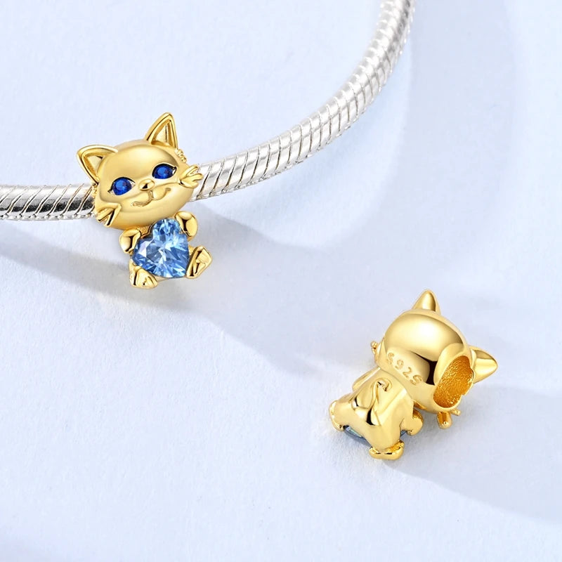 Golden Charm Beads Sterling Silver