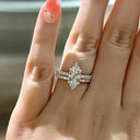 Moissanite Ring in Sterling Silver Horse