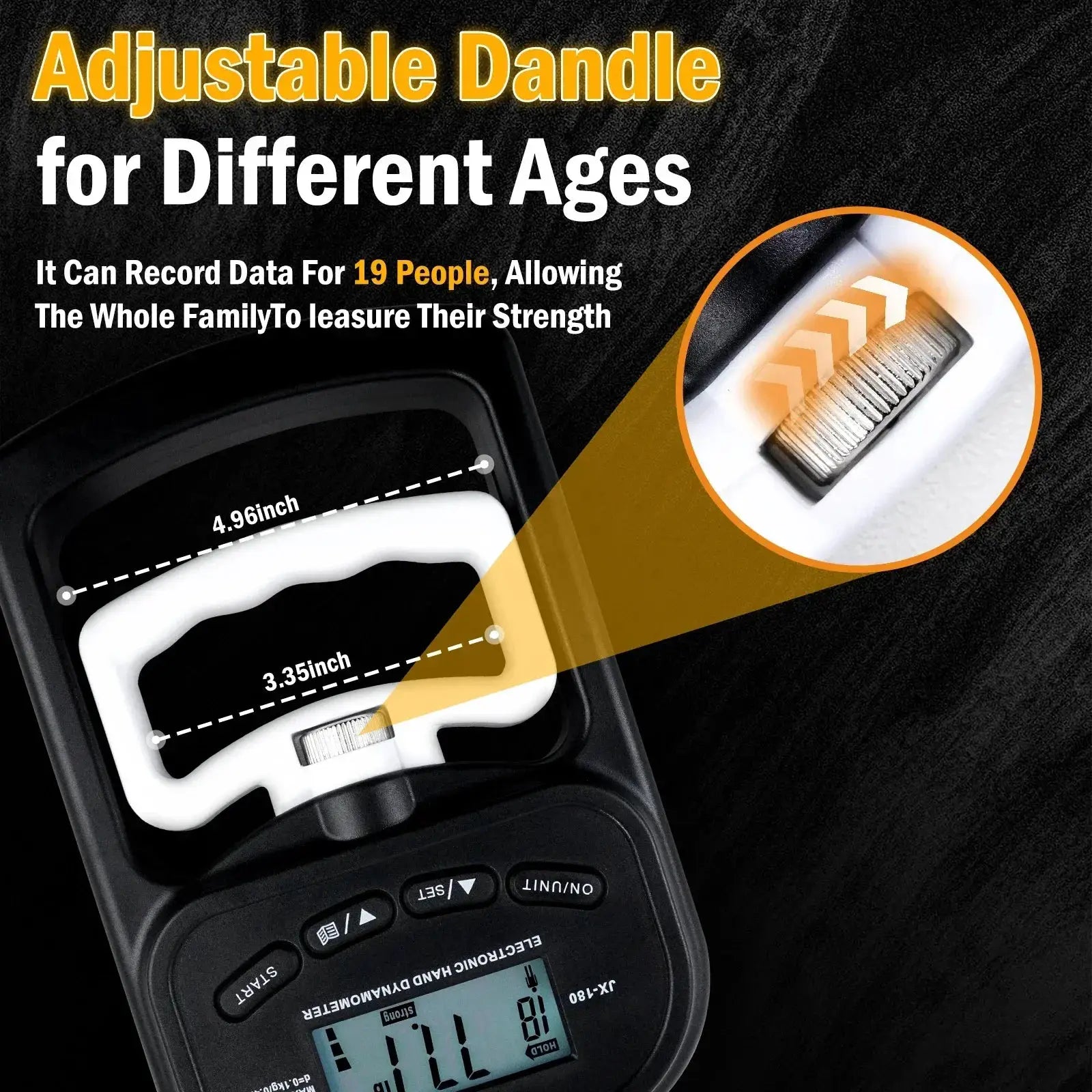 Digital USB Grip Strength Tester With LCD Display At Home