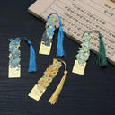 Vintage Floral Metal Bookmark Tassel