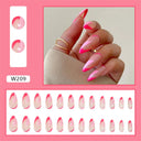 24Ps Set Square Head Coffin Pink Matte French Fake Nails