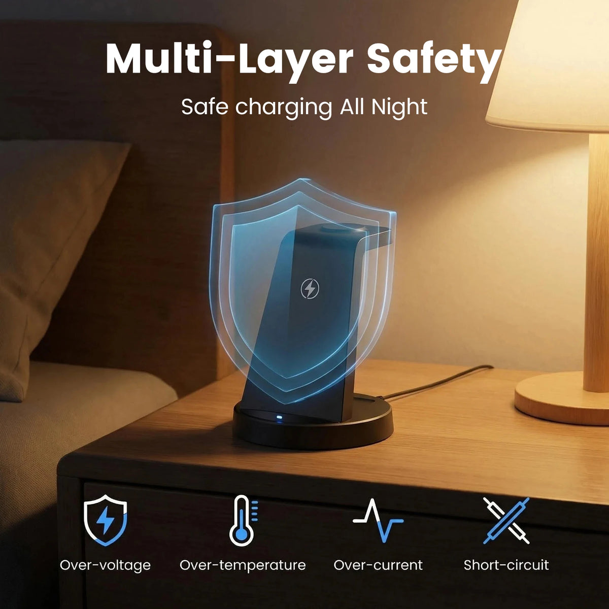 Magnetic Wireless Charger Fast Charging Dock Stand Travel — product view 2