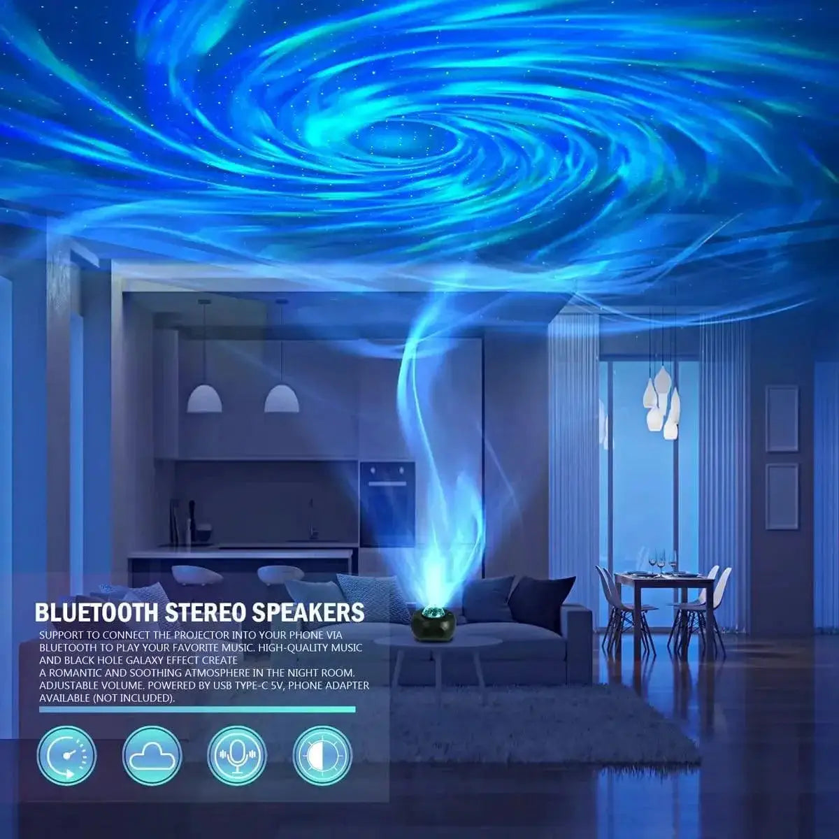 Galactic LED Star Projector Night Light For Gaming Rooms