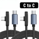 Right Angle USB C Cable - Durable Braided Design