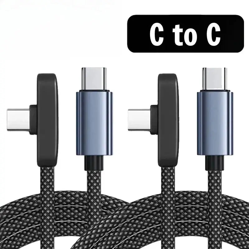 Right Angle USB C Cable - Durable Braided Design — product view 9