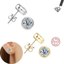 Round Moissanite Stud Earrings in Sterling Silver