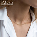 eManco Gold Color Stainless Steel 316 Chain Choker Necklace
