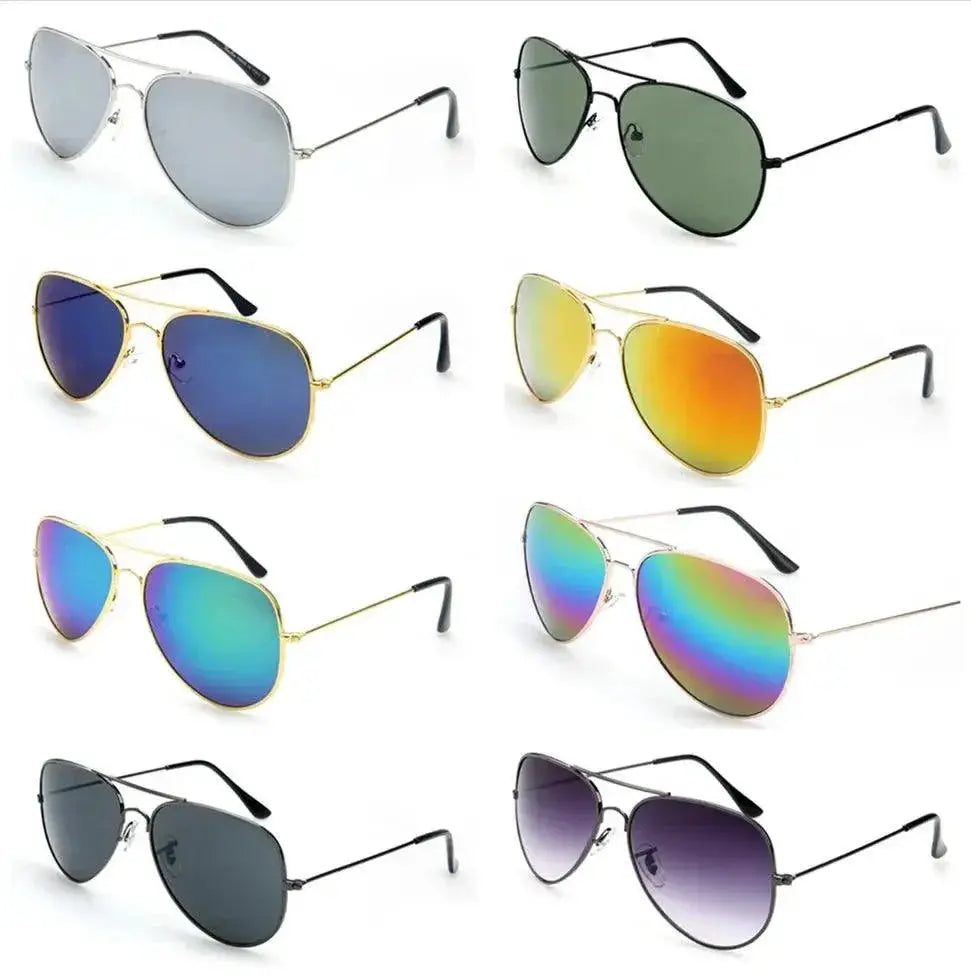 Unisex Gradient Mirror Pilot Sunglasses UV400 Protection