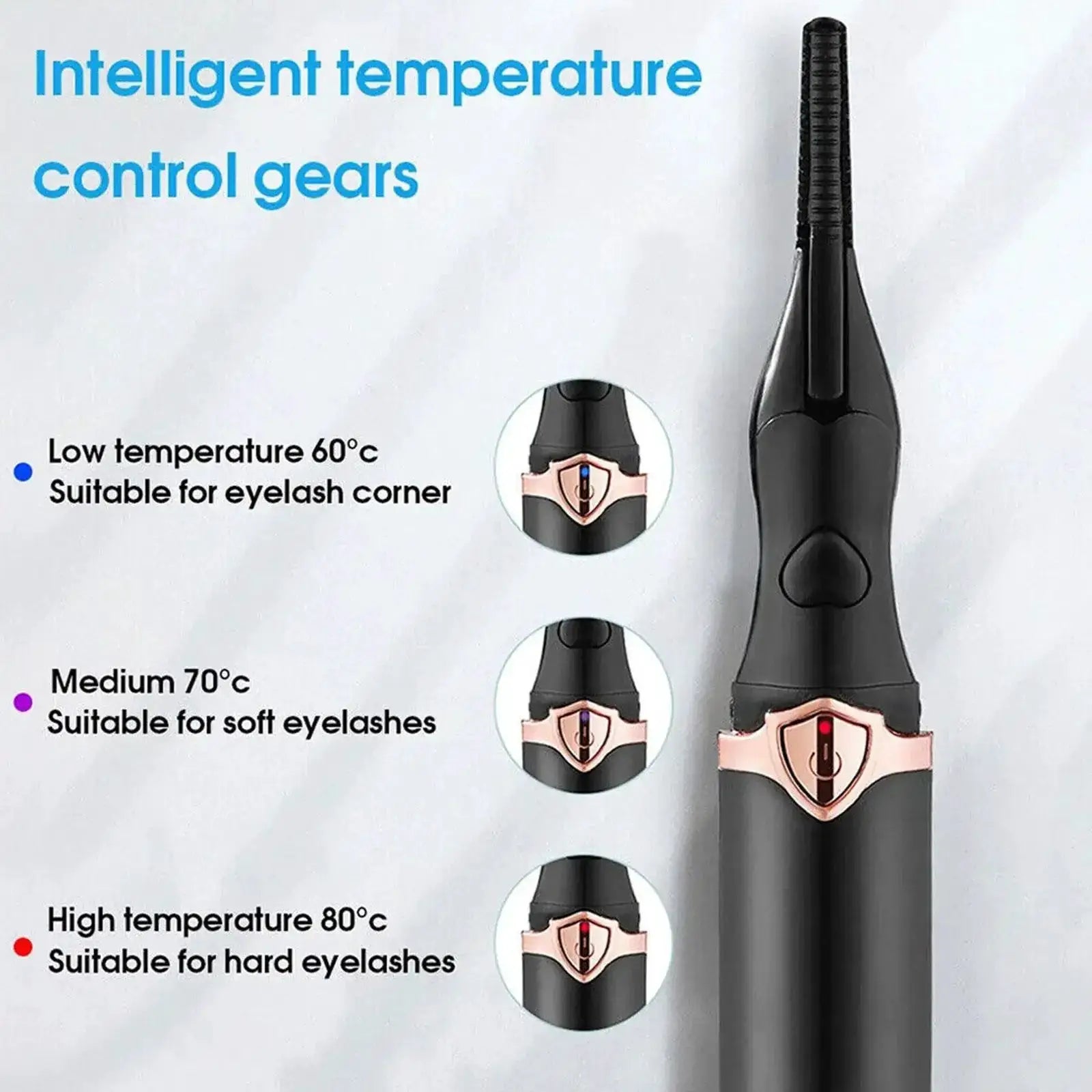 Portable Heated Eyelash Curling Tool With Three Temp Modes