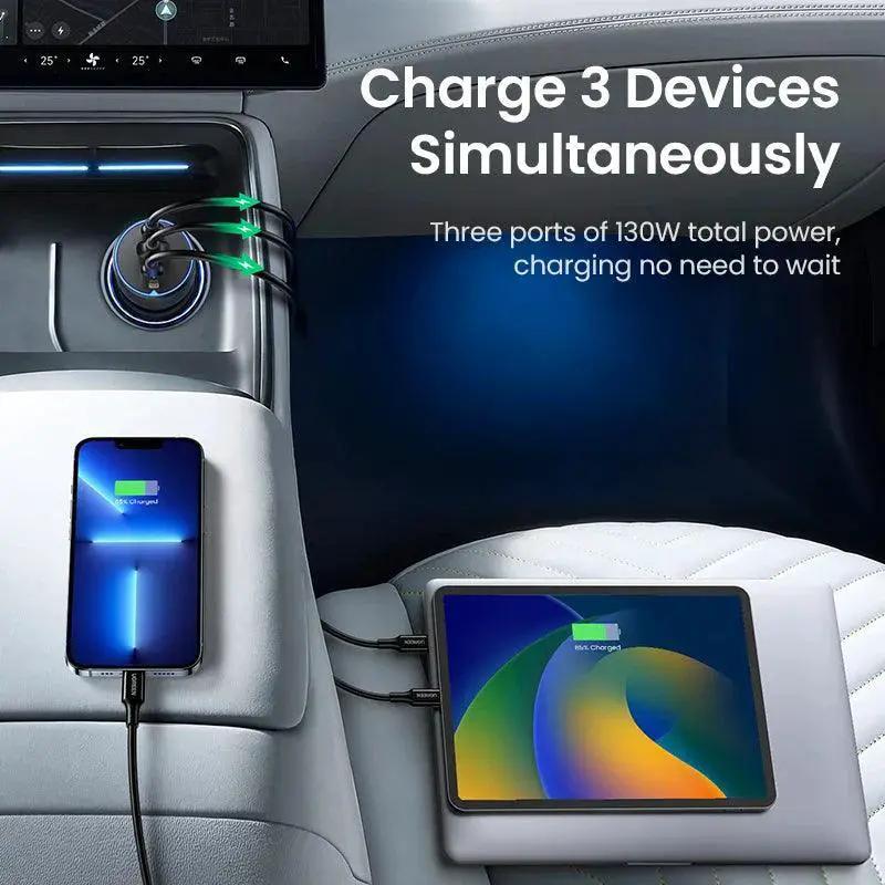 UGREEN 130W USB C Car Charger For iPhone Fast Charging