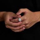 Round Moissanite Ring in Sterling Silver Carat KFNLA