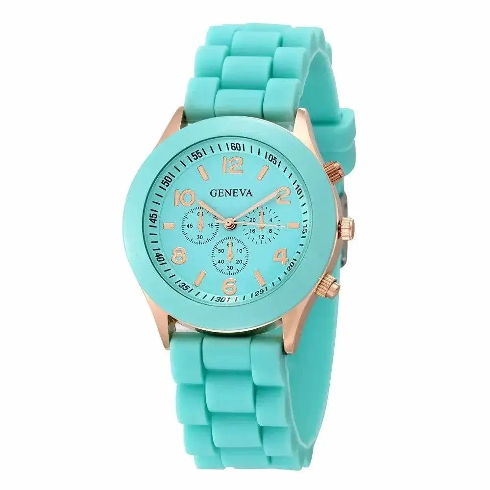 Luxury Womens Silicone Strap Quartz Watch Elegant Timepiece
