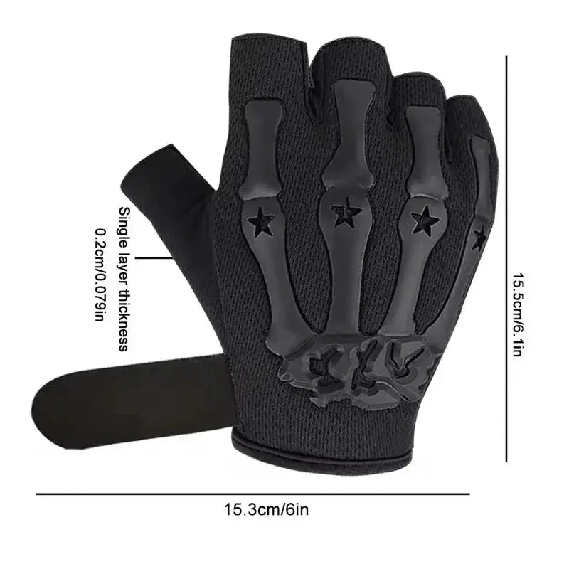 Riding Fingerless Gloves Non Slip Half Finger For Motorcycle