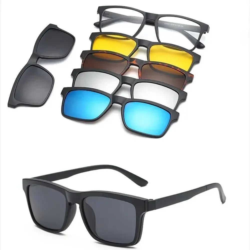 Customizable 6-In-1 Polarized Clip-On Sunglasses For Men