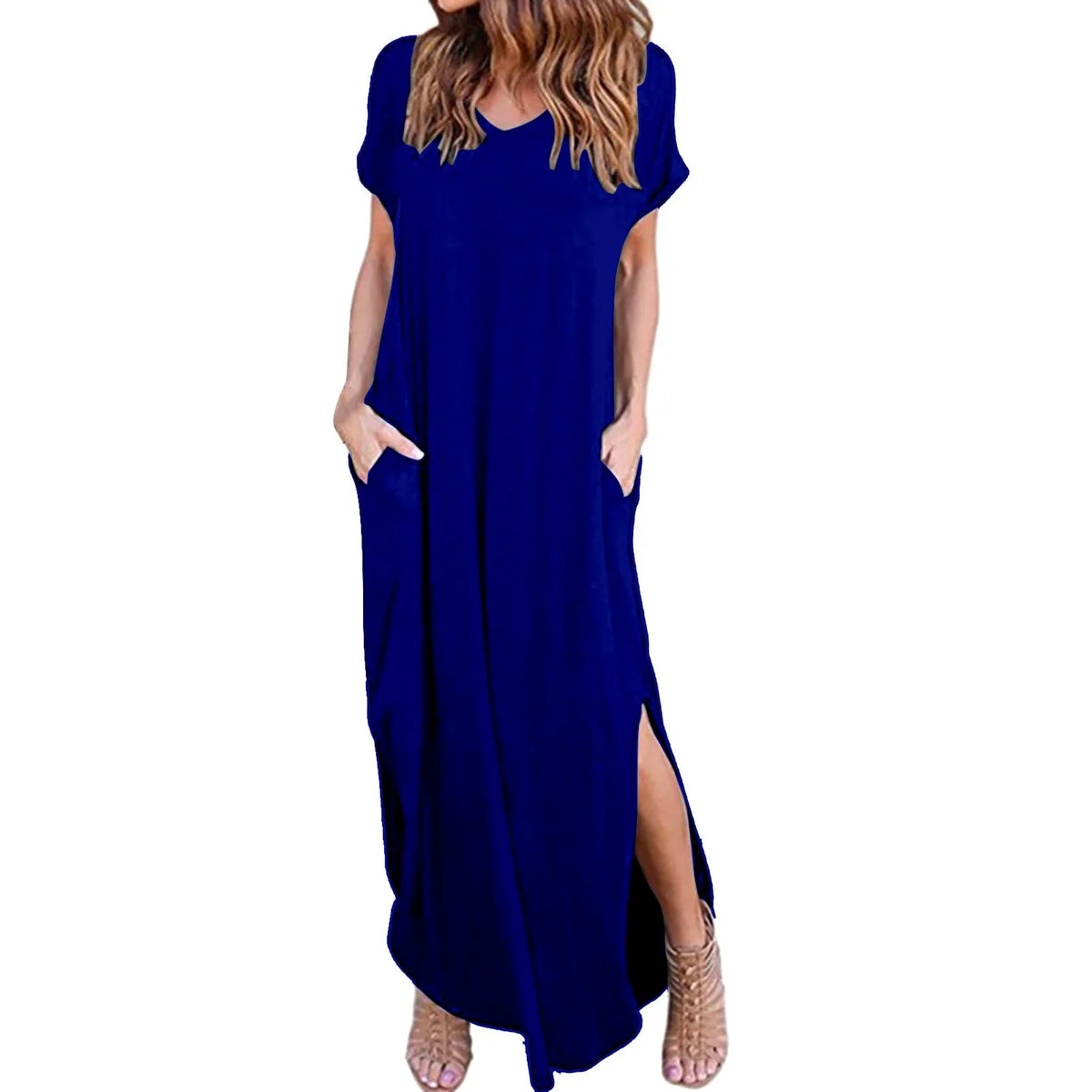 Loose Pocket Split Maxi Dress
