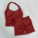 Gym Set Women Backless Halter High Waist Seamless
