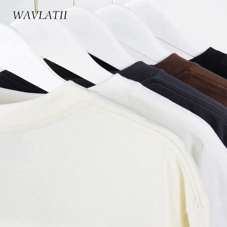 WAVLATII Oversized Summer T Shirts For Women And Men Brown - OurLum.com