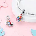 Silver Plated Dangle Charm Beads