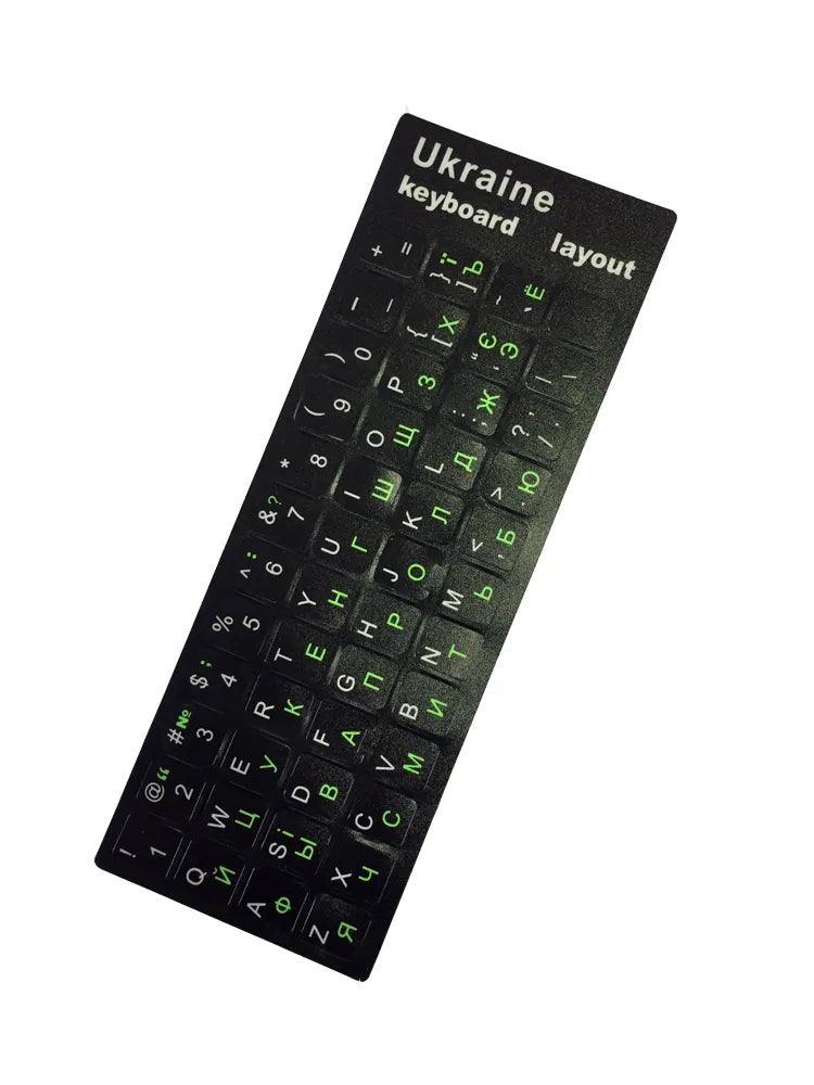 Ukrainian Keyboard Stickers Durable PVC Frosted Finish