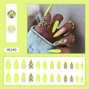 24Ps Set Square Head Coffin Pink Matte French Fake Nails