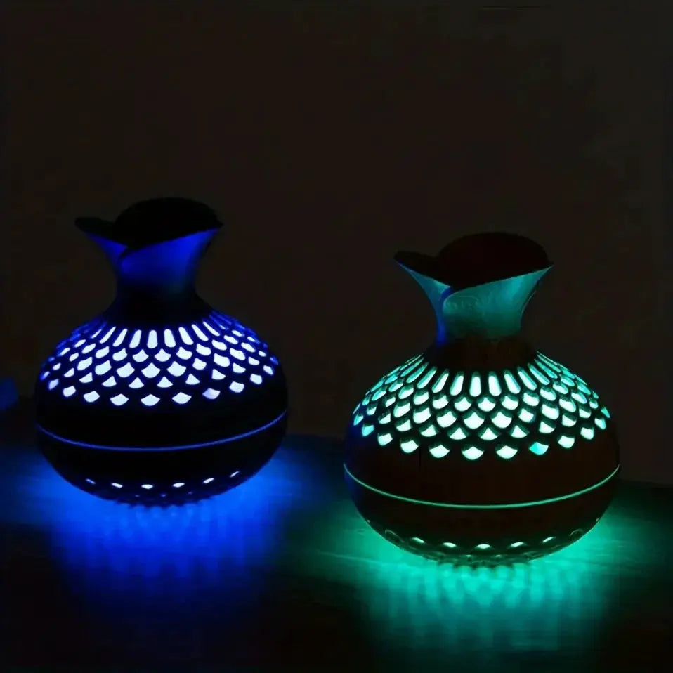 300ml Colorful Light Wooden Aromatherapy Humidifier Mini USB