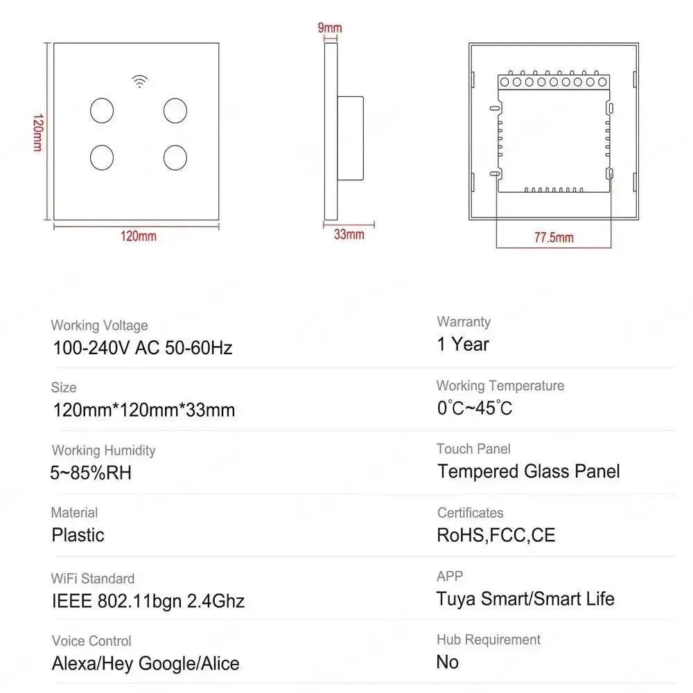 Smart Touch Switch Light With RF433 Remote Control