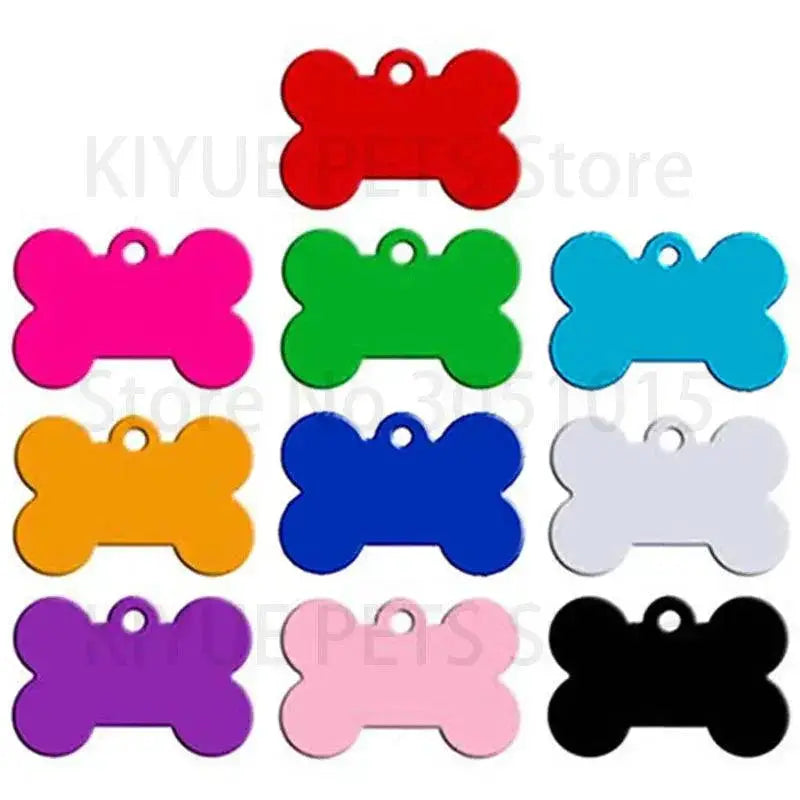 Bone Dog ID Tag Collars Personalized Aluminum Pet Tags