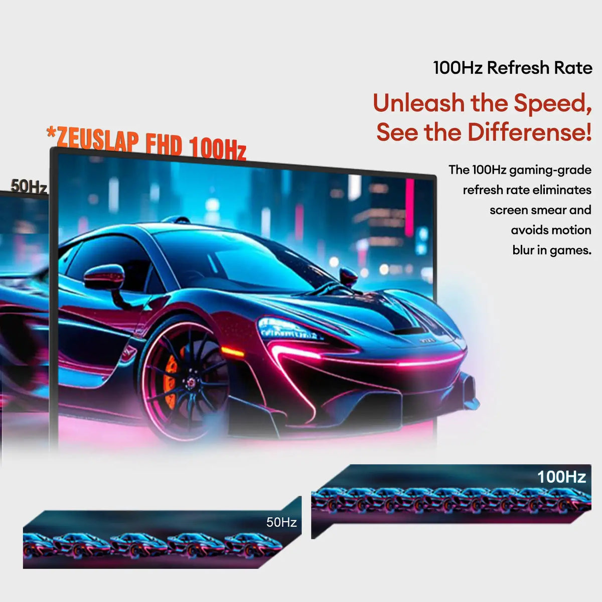 ZEUSLAP 18.5' Touch Screen Portable Monitor 100Hz 100% SRGB With Screen Holder Stand For Laptop Phone Xbox PS4 PS5 Switch