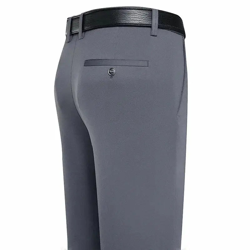 Mens Business Casual Summer Trousers Elastic Straight Pants - OurLum.com