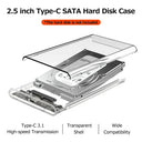 Usb 3.0 Type C Enclosure - Clear Sata Case