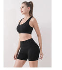 Elevate Your Workout: Women's High Waist Tank Shorts Set