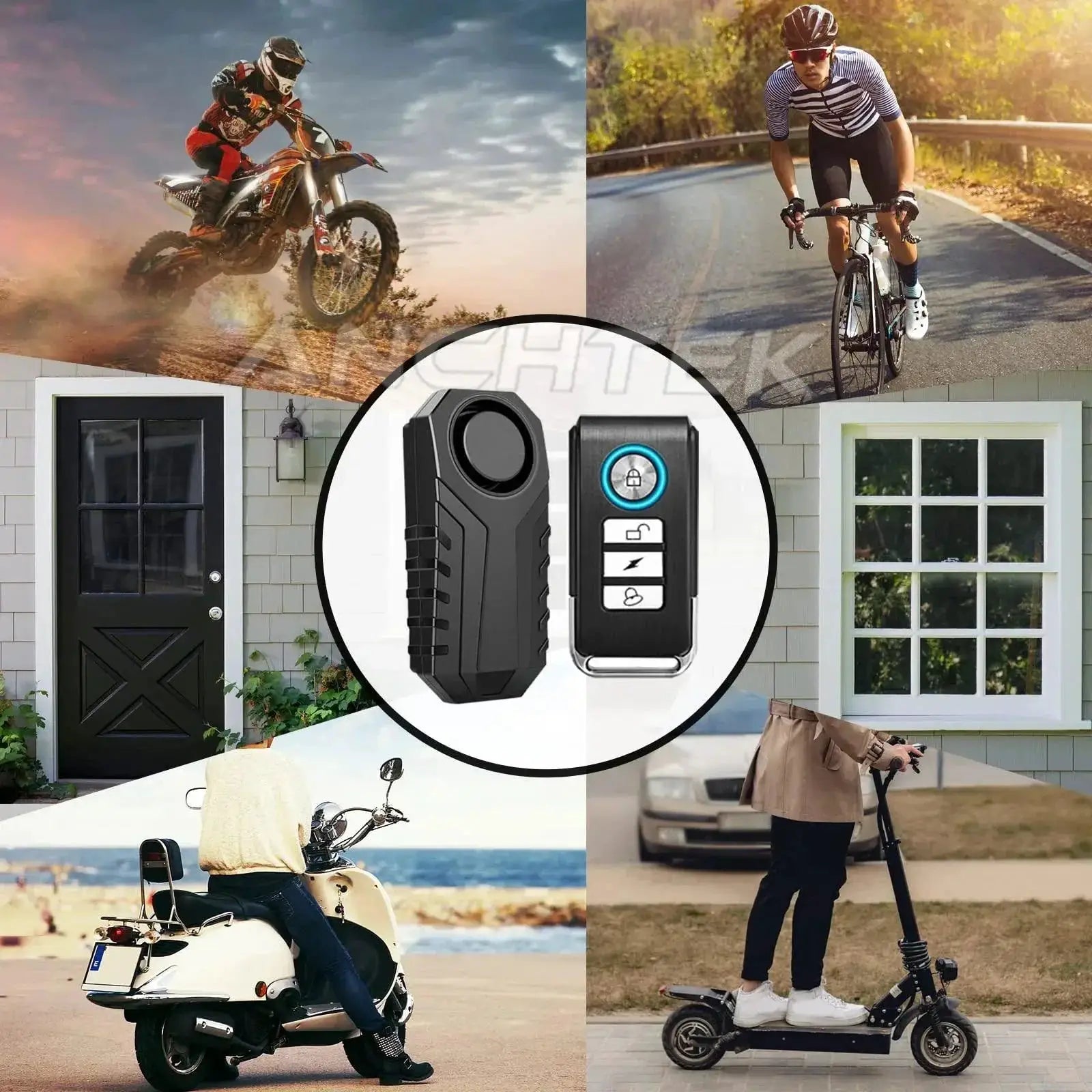 Anchtek Motorcycle Anti Theft Alarm Wireless Security System