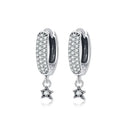 Sterling Silver Hoop Earrings Crystal