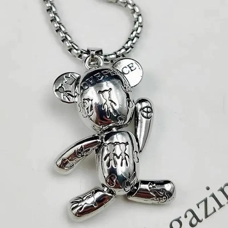 Rebel Bear Necklace Bold Graffiti Street Style Pendant