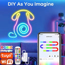 Tuya Neon LED Strip Lights 5V 72LEDs/M Silicone Rope With Music Sync RGBIC