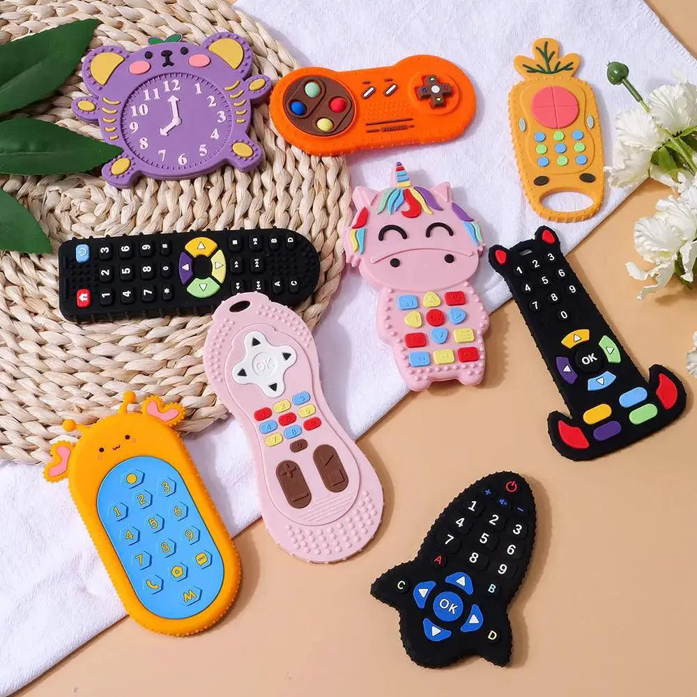 Baby Silicone Teether Remote Control Shape Gum Relief Toy