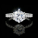 Moissanite Ring in Sterling Silver Classic Prong Setting