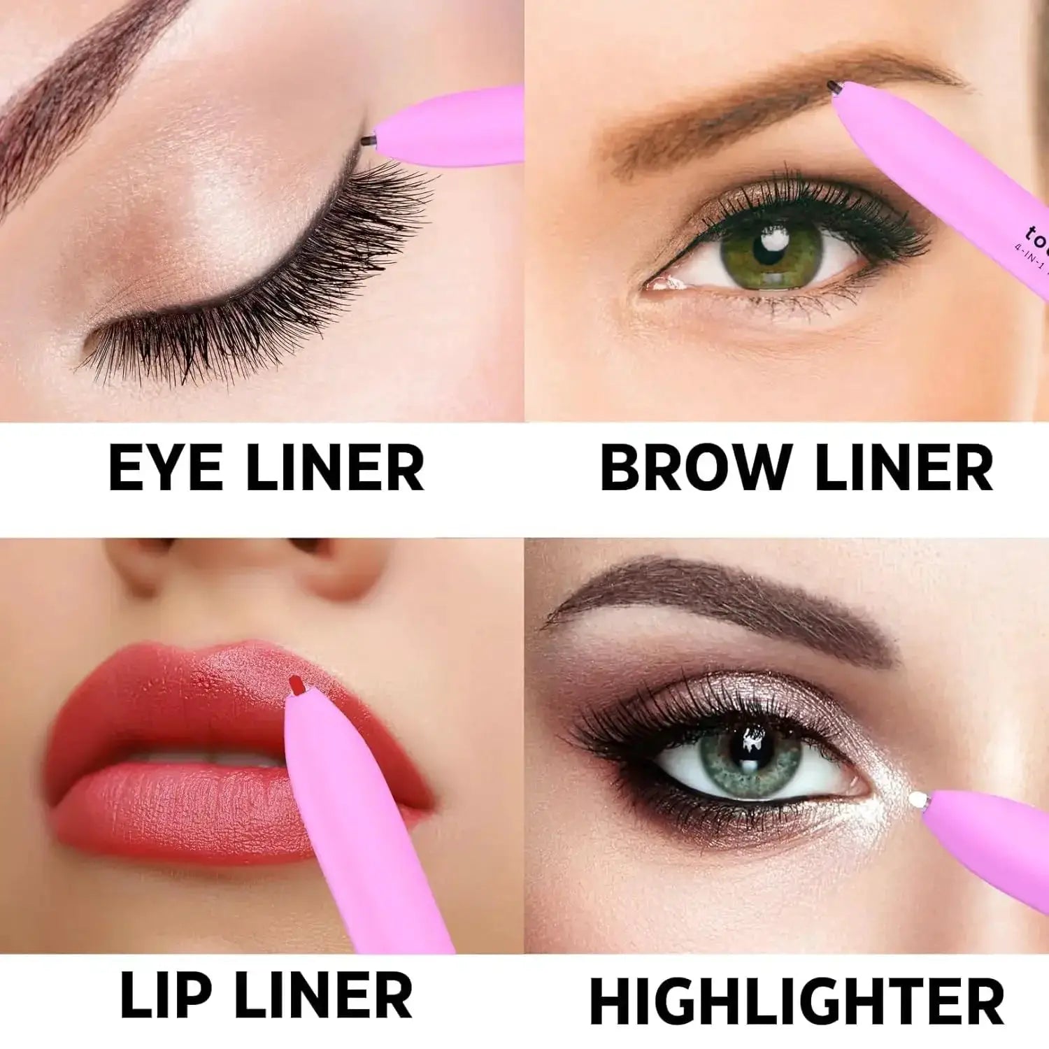 4 In 1 Makeup Pen Eyebrow Pencil Waterproof Long Lasting