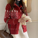 Fair Isle High Neck Cardigan
