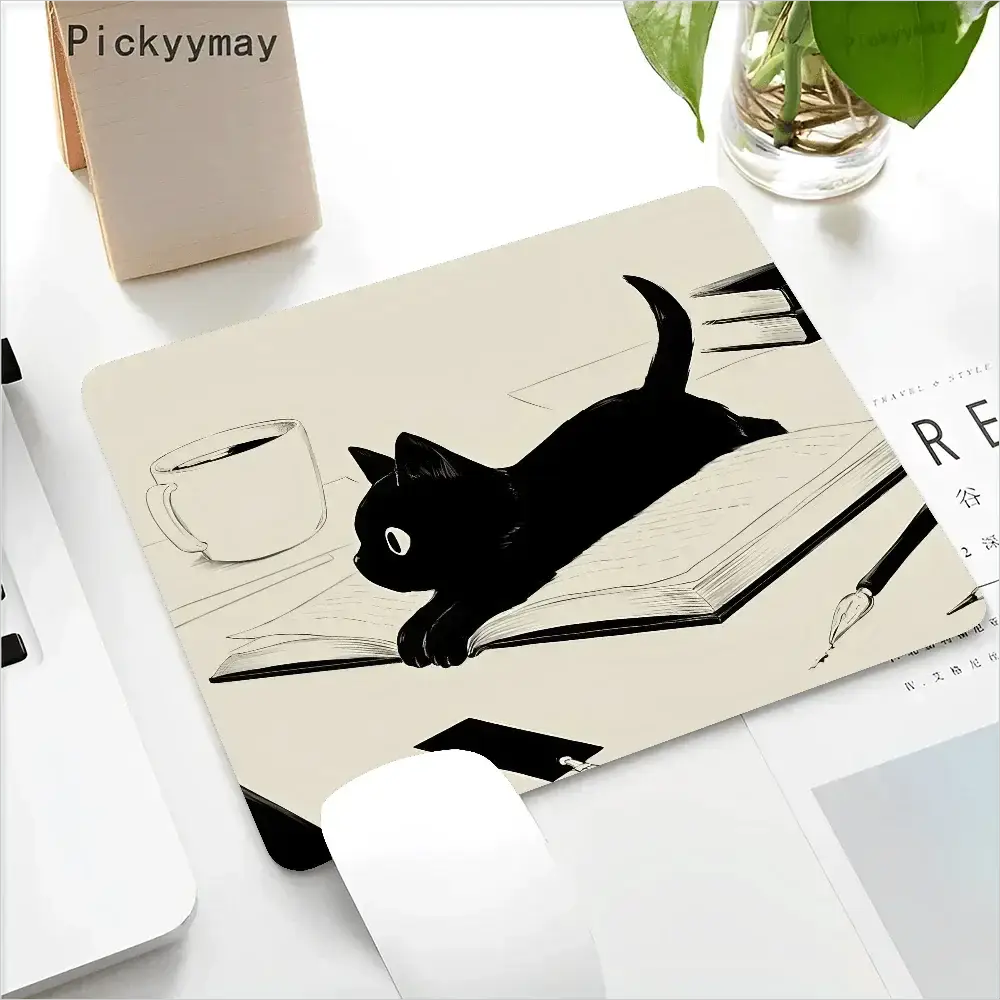 Black Cat Gaming Mousepad Desk Mat for Work and Play