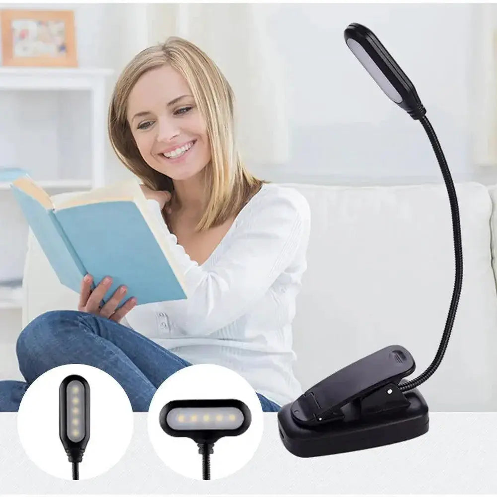 Portable LED Clip On Book Light Night Reading Companion