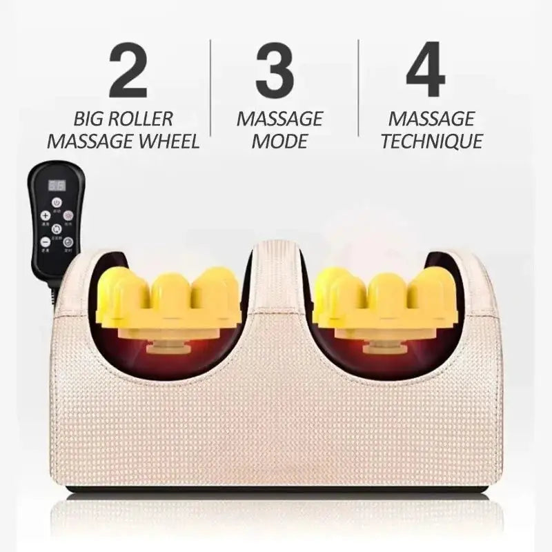 Electric Foot Massage Machine Hot Compress Massage Kneading Foot Health Care Shiatsu Roller Calf Vibrator Relieve Muscle Fatigue