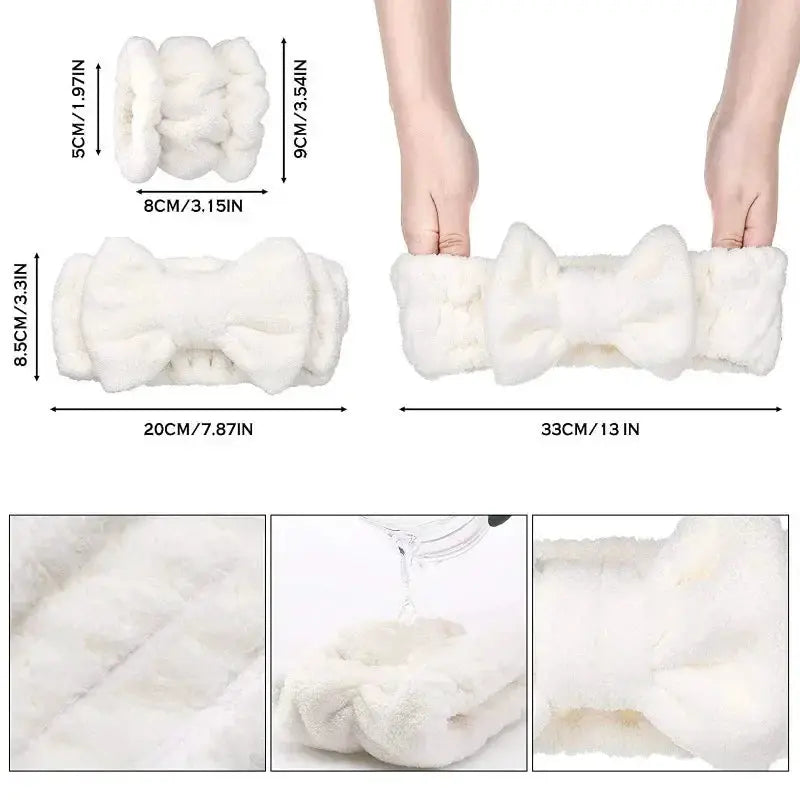 3Pcs Bow Headband And Wristband Set For Women And Girls Yoga