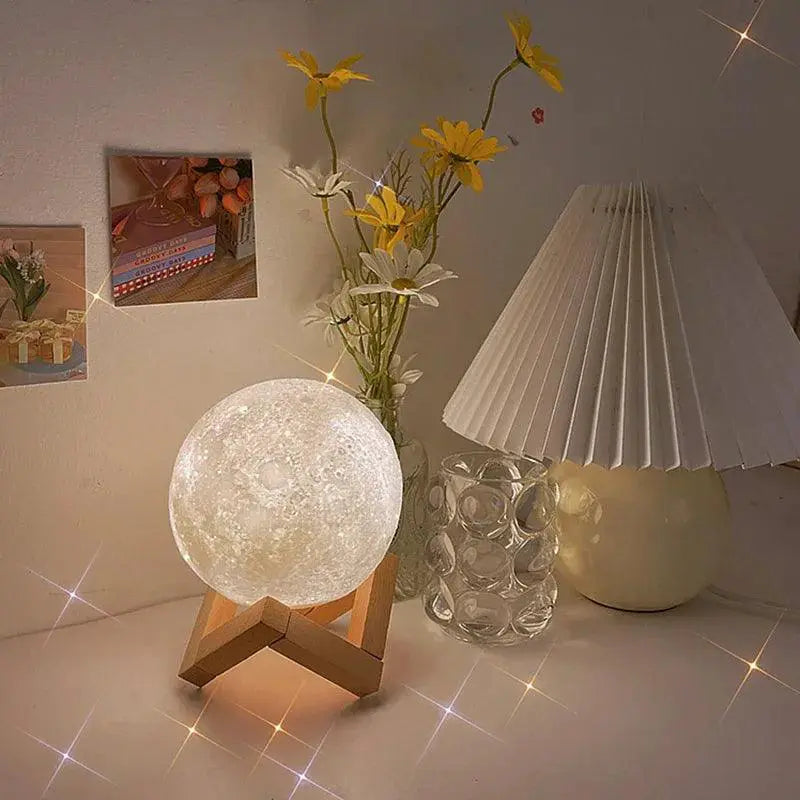 Moon Lamp 3D Printed LED Night Light For Kids Decor
