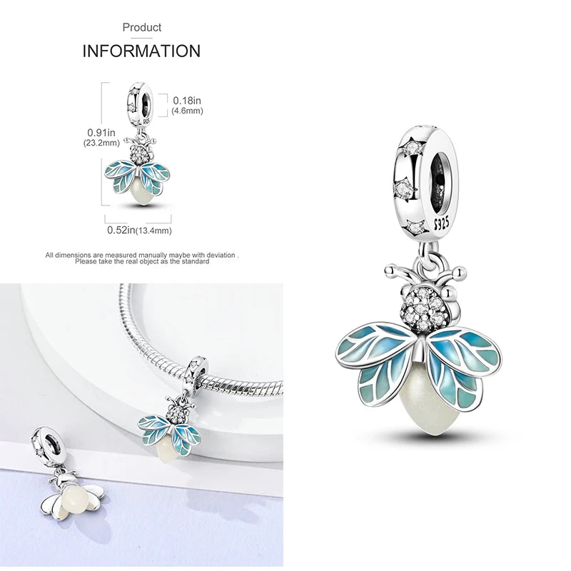 Charm Sterling Silver Luminous Firefly
