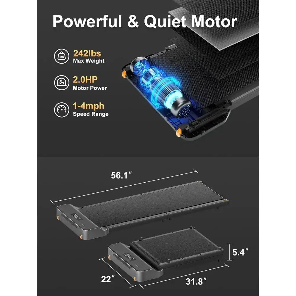 Foldable Walking Pad Treadmill with Compact Design for Home Office Use