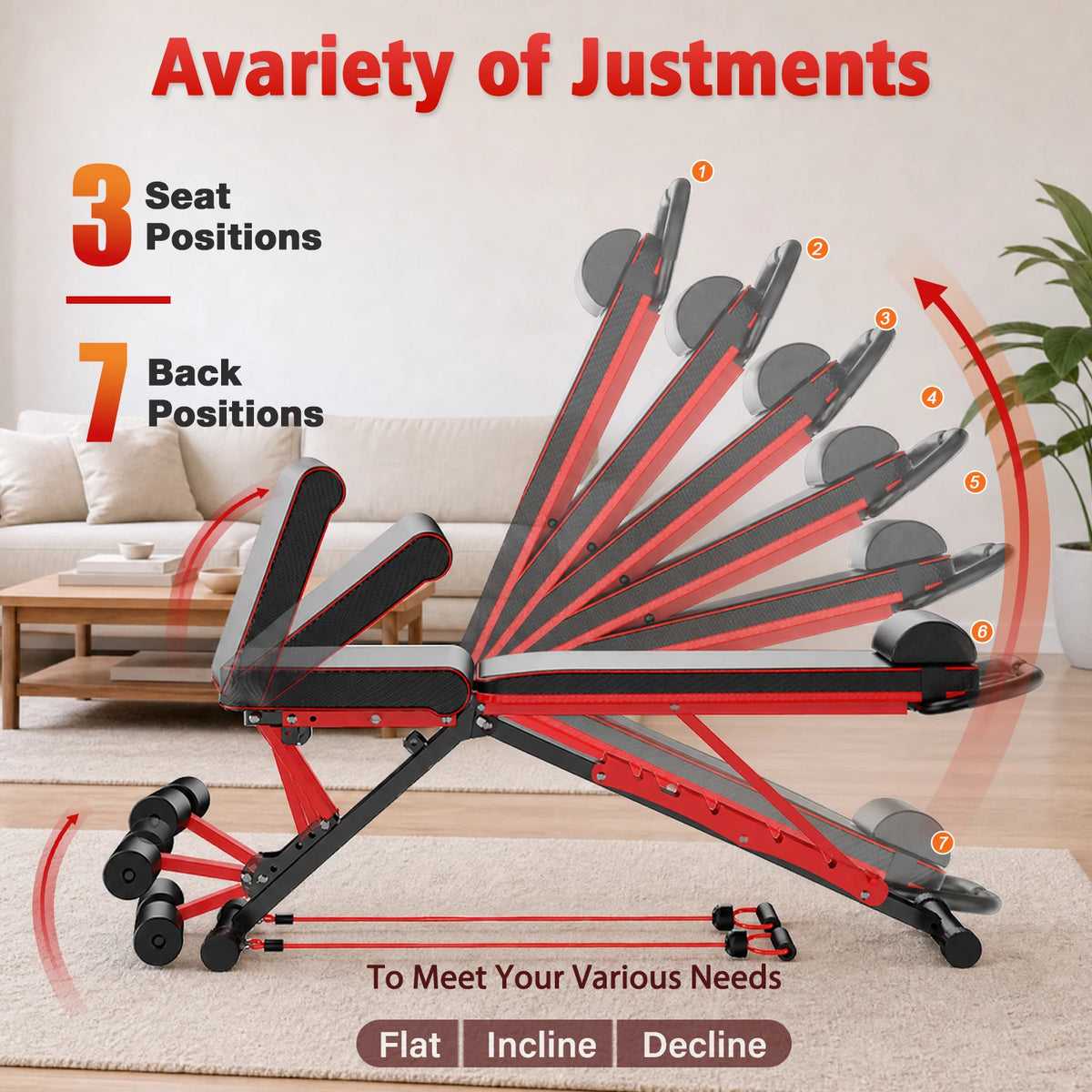Multifunctional Foldable Weight Bench Fitness Workout – lbs — product view 3